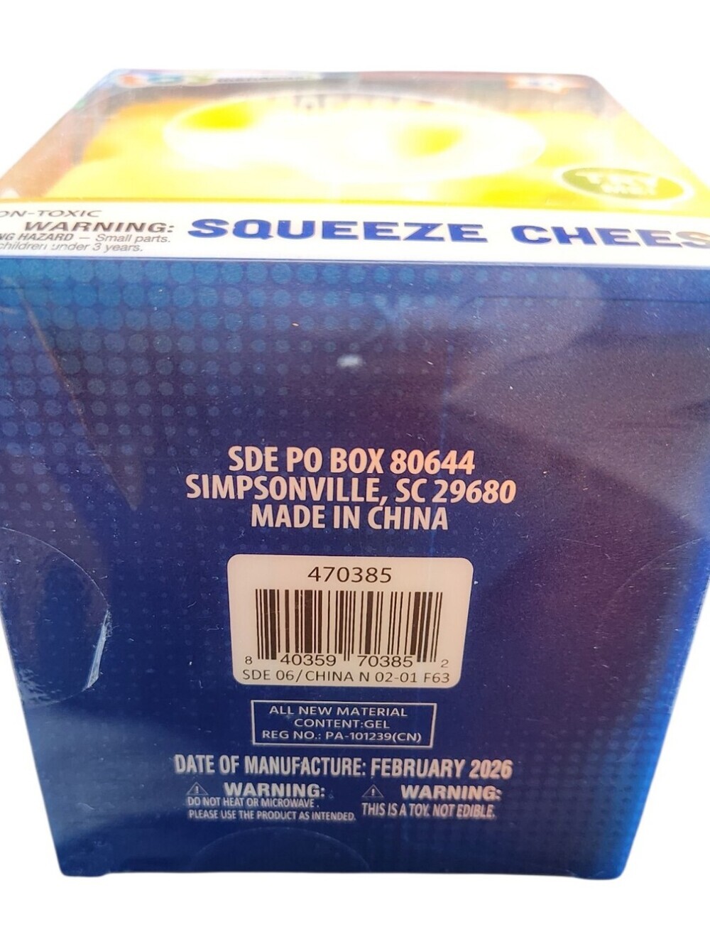 NEW Sunny Days Squeezy Cheese Block Bright Yellow Jumbo Squishy Stress Ball Poke - Picture 4 of 4